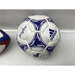 England Rugby official replica ball by Gilbert signed by Mike Tindall, together with a FIFA football