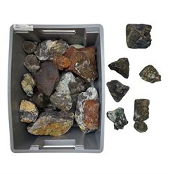 Large private collection of minerals and fossils including, Malachite, Azurite, Amethyst, agate, coprolite (fossilised excrement) etc 