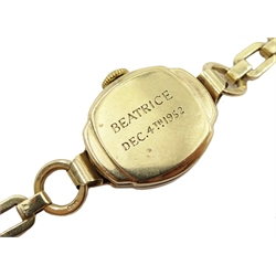  Rotary 9ct gold ladies bracelet wristwatch, manual wind hallmarked  