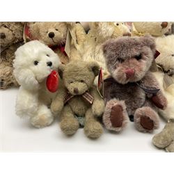 Eighteen Russ teddy bears including Ariella, Chloe, Spencer and Desmond,  mostly with tags, together with six other soft toys, tallest H42cm (24)