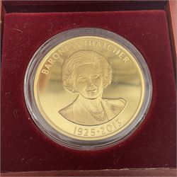'The Baroness Thatcher' 2013 gold proof commemorative medallion, weighing 34 grams of 22 carat gold, cased with certificate