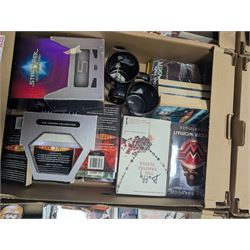 Collection of Sci-Fi related books, collectables and ephemera, including Star Wars, Buffy, Star Trek, Doctor Who and James Bond, together with other novels and non-fiction books, in six boxes