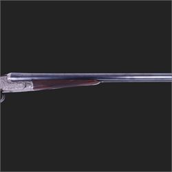 AYA 12 bore double trigger sidelock ejector, side by side double barrel shotgun with 71cm (28