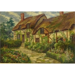  Anne Hathaway's Cottage, oil on canvas signed by T Wilfred Malcolm 34cm x 50cm  