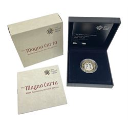 The Royal Mint United Kingdom 2015 ''The 800th Anniversary of Magna Carta' silver proof piedfort two pound coin, cased with certificate