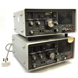 Two Yaesu Musen FRG-7 communications receivers, both untested