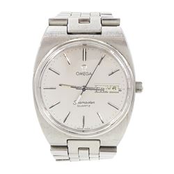 Omega Seamaster gentleman's stainless steel quartz wristwatch, Cal. 1345, silvered dial wi...