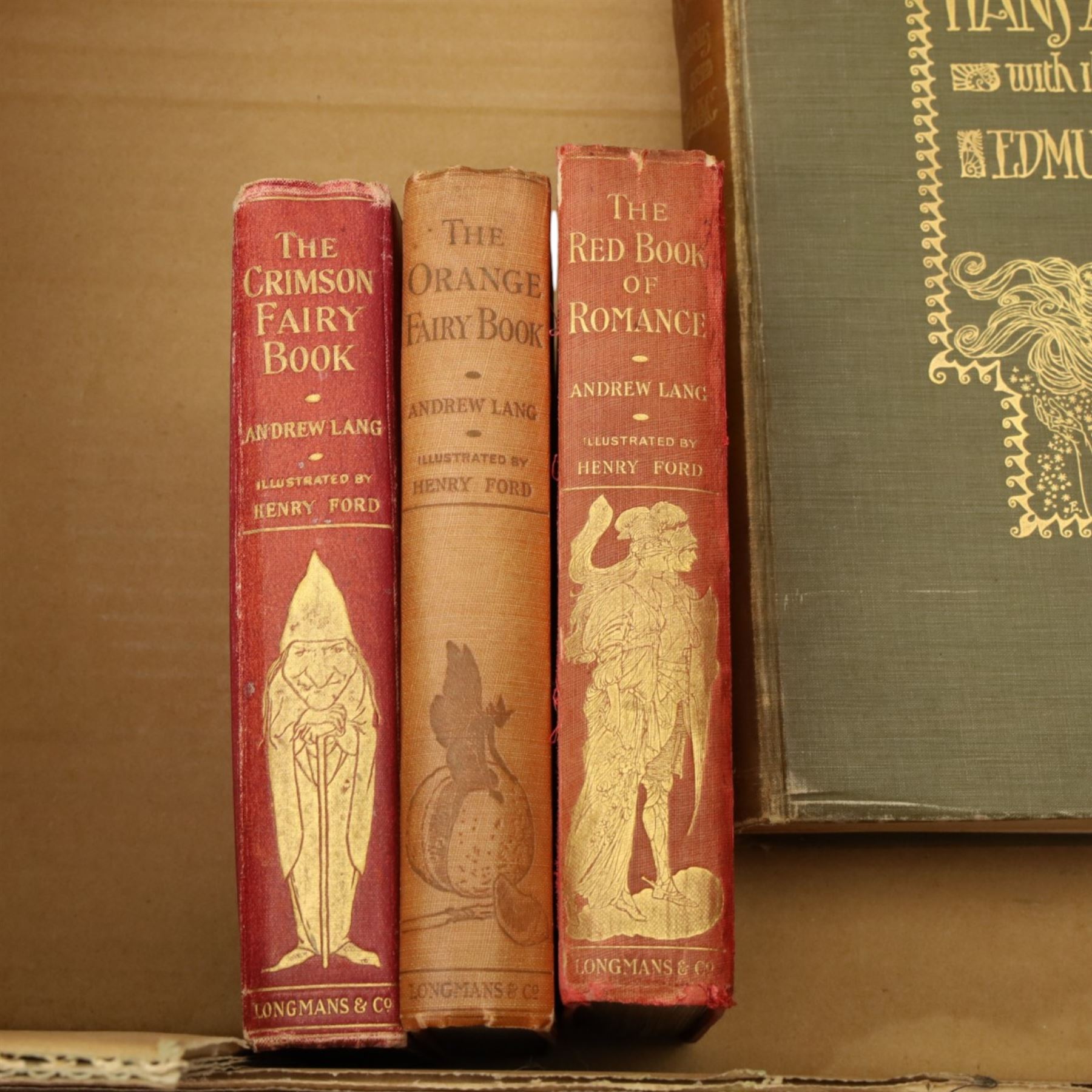 Stories from Hans Anderson illustrated by Edmund Dulac with tipped in plates 1911 and six Fairy Books by Andrew Lang illustrated by Henry Ford