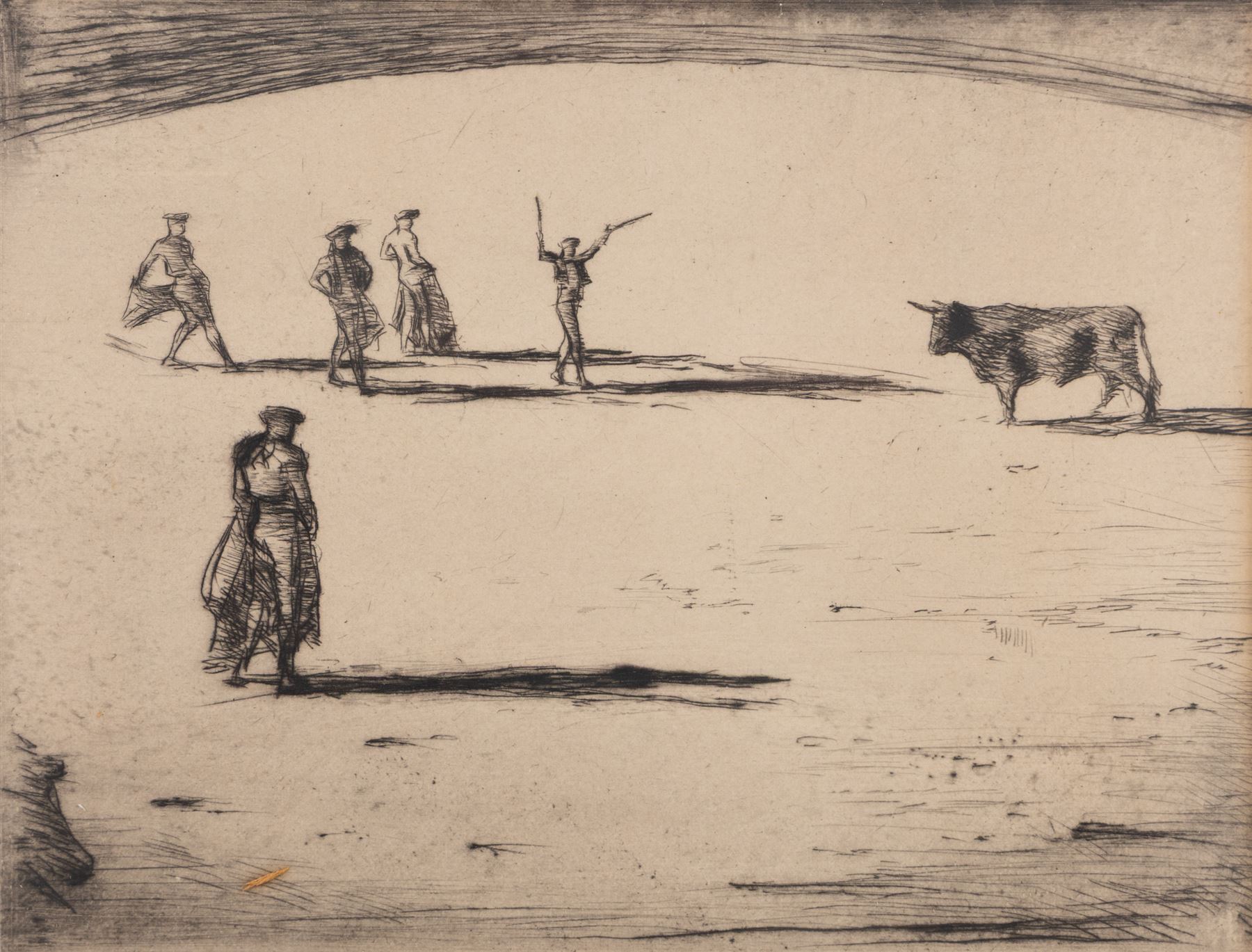 After Frederick Halpern (Austrian/Australian 1909-?): La Tauromaquia or Bullfighting, set of three etchings signed in pencil, 19cm x 24cm (3)