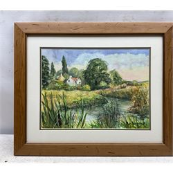 Ron Wagstaff (Northern British 20th Century): 'High and Dry - Norfolk', 'Haystack and Yard - Beamish', 'Newark Fairground' and Farmyard Landscapes, collection of five watercolours signed, variously titled verso max 35cm x 44cm (5)