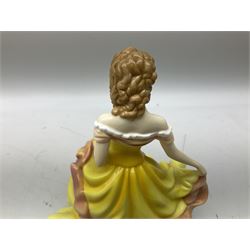 Five Royal Doulton figures from the Pretty Ladies collection, comprising Spring Ball HN5467, Autumn Ball 5465, Summer Ball HN5464, Summer HN5322 and Spring HN5321