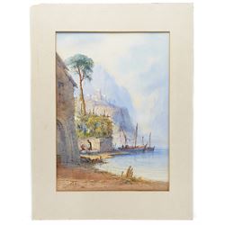 Edwin St John (British 1878-1961): The Coast of Southern Italy - possibly The Amalfi Coast, watercolour signed 37cm x 26cm (unframed)