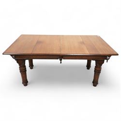 Riley - oak quarter size snooker table with dining table leaves, rise and fall top, on turned and fluted supports 