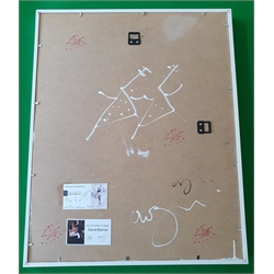 David Barrow (Northern British 1959-): 'The Pier', oil on canvas with cut-out relief laid on board signed, titled and dated December 2014 on artist's studio label verso 40cm x 30cm

