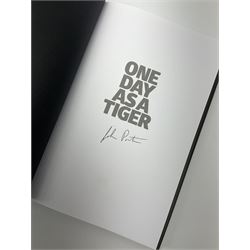 Mostly signed book relating to climbing or mountaineering including 'Hanging On' by Martin Boysen, 'One Day As A Tiger' by John Porter, 'Toughing It Out' by David Hempleman-Adams, 'The White Line' by Andy Cave etc (6)