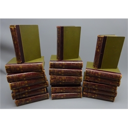  Bindings - collection of novels by Kingsley, Trollope, C.Bronte, Austen, Scott etc pub. Gresham, London, green cloth boards with Art Nouveau decorated calf gilt titled spines, 20vols  