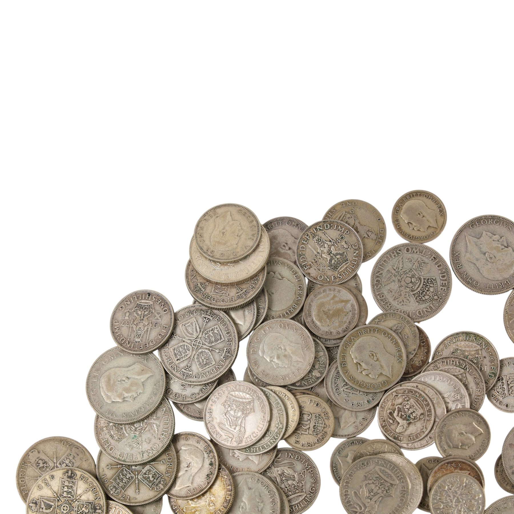 Approximately 550 grams of Great British pre-1947 silver coins