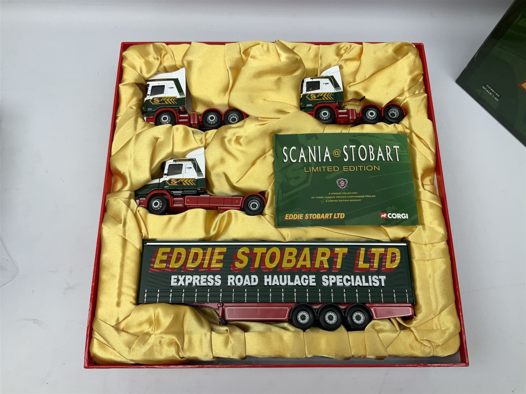 Corgi Eddie Stobart - two limited edition sets; CC99155 'Scania @ Stobart'; and CC86610 'The Eddie Stobart Story'; both boxed (2)