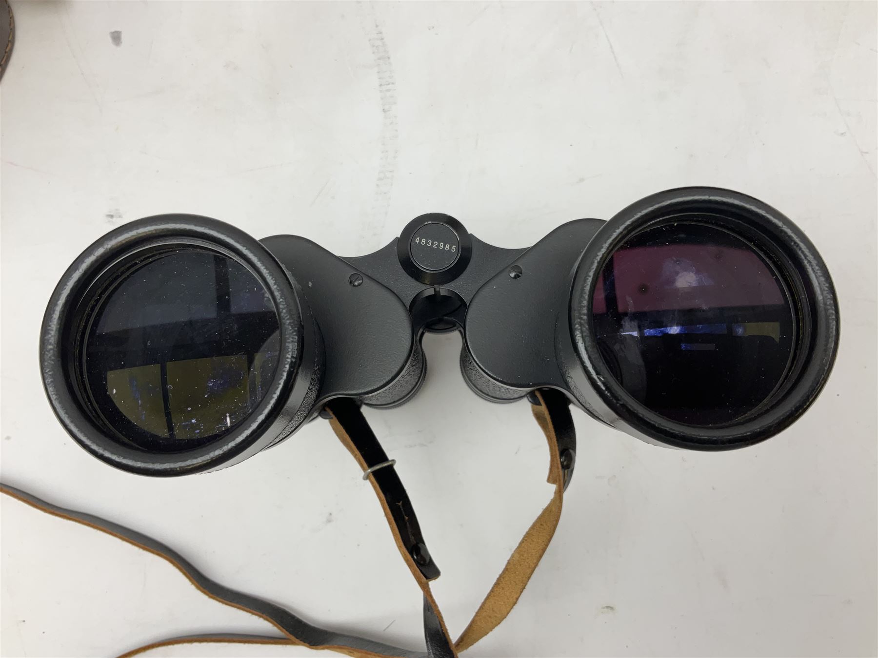 Carl Zeiss Jena Jenautic 7 x 50 binoculars, serial no. 4832985, together with a further Ross London 12 x 40 pair, both with cases