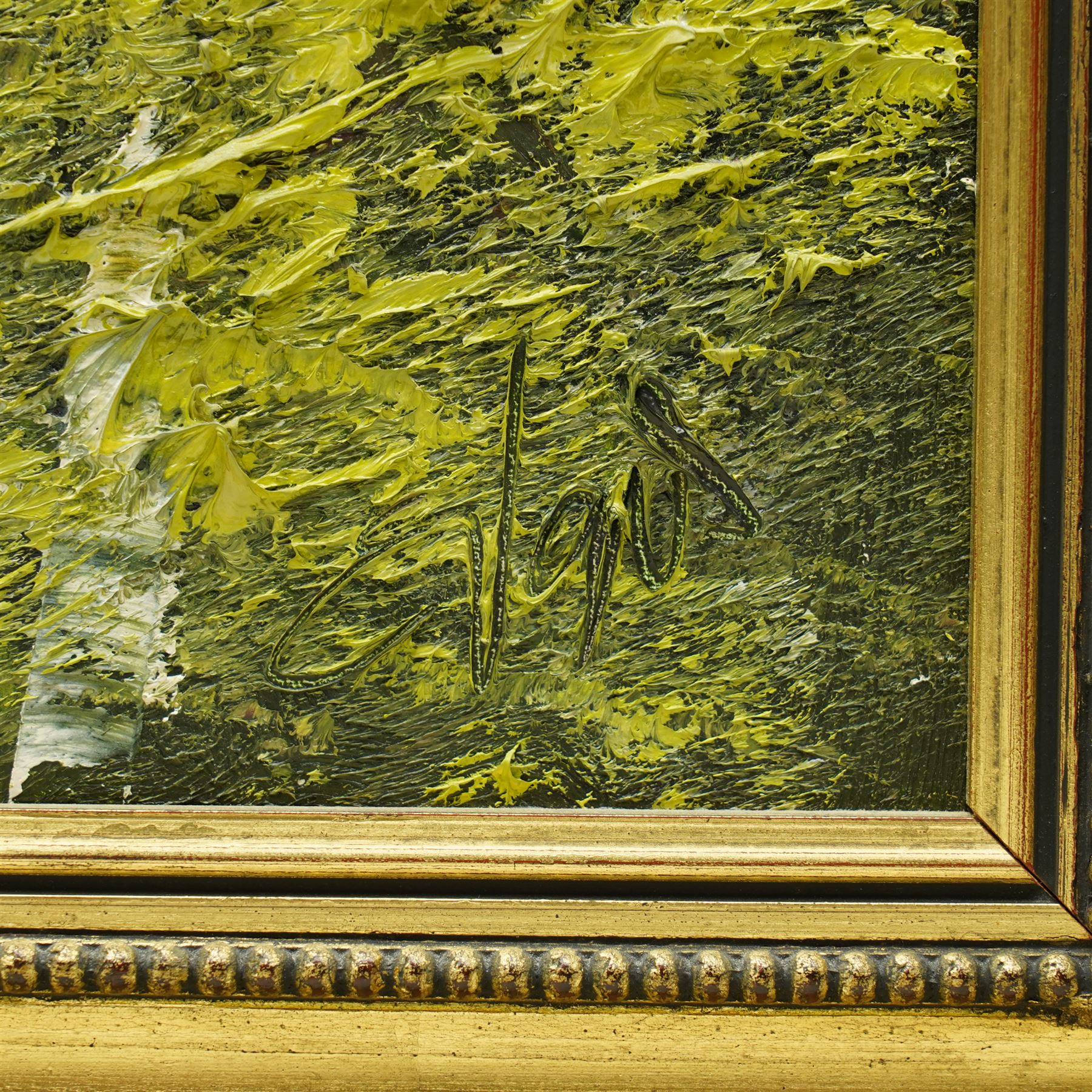 Terence 'Terry' Evans (British 1943-): River Landscape with Silver Birch Trees, pair oils with impasto on canvas signed max 50cm x 75cm (2)
Provenance: with Newquay Galleries