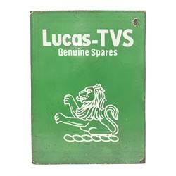 Mid 20th century enamel advertising sign, 'Lucas-TVS Genuine Repairs', H60cm, W45cm