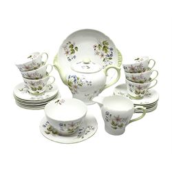 Shelley 'Wild Anemone' twenty-four piece tea service for six plus