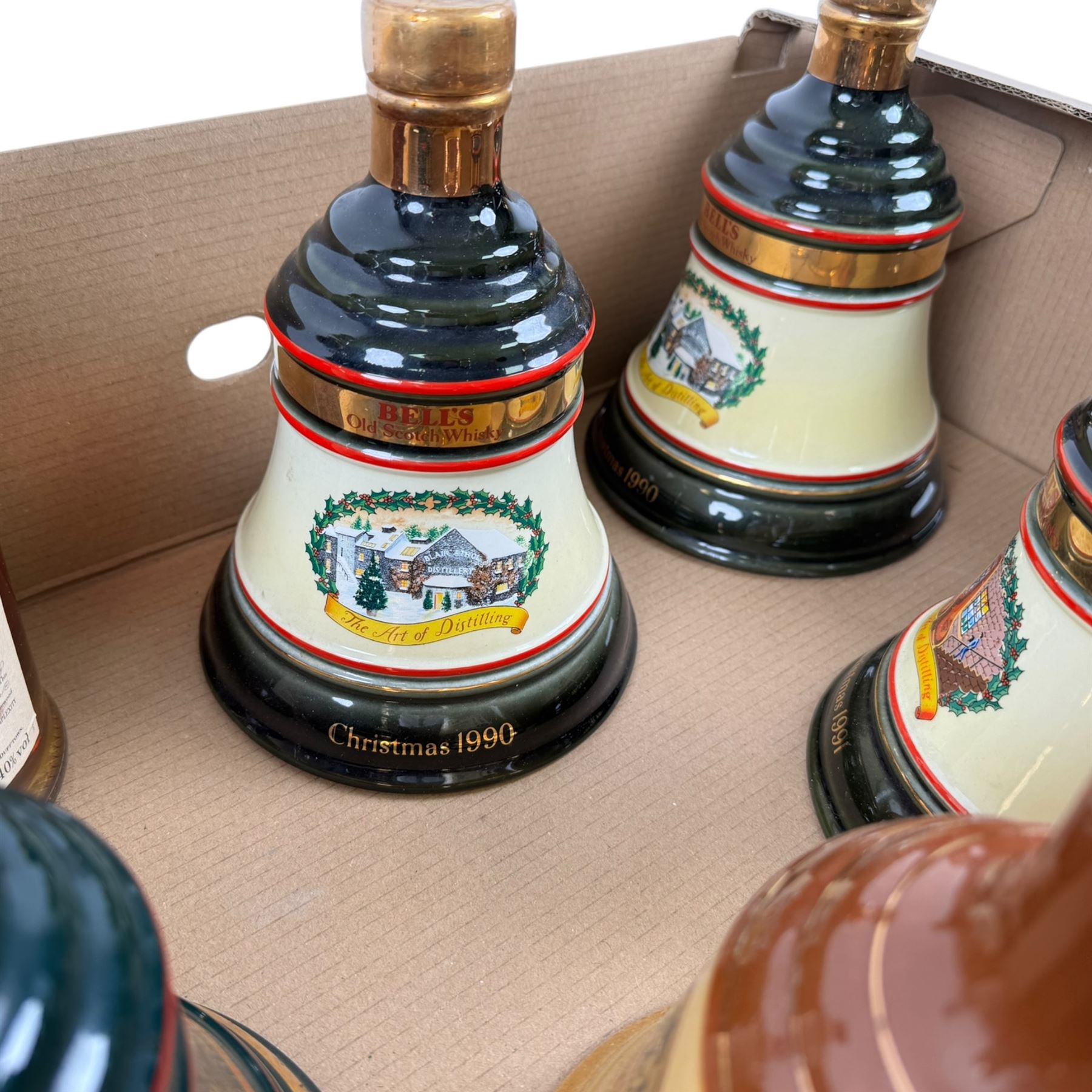 The Balvenie 12 year old DoubleWood single malt Scotch whisky, together with five Bell's Blended Scotch Whisky in Wade decanters, various contents and proof 