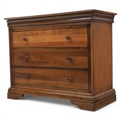 Willis & Gambier - French cherry wood chest fitted with three drawers, on bracket feet