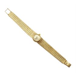 Omega 9ct gold ladies manual wind mesh bracelet wristwatch, calibre 661, back case No. 7515814, London 1965