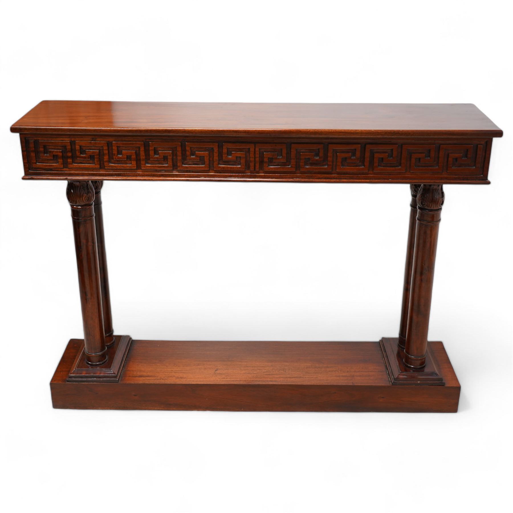 Greek Key and Mahogany Console Mirror Greek Key and Mahogany Console Mirror