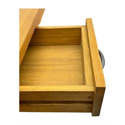 Laura Ashley - 'Milton' light oak sideboard, fitted with four central drawers flanked by two panelled cupboards, on square supports