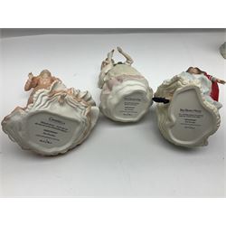 Collection of six Wedgwood Danbury Mint fairy tale figures, comprising Cinderella, Red Riding Hood, Little Bo Peep, Mary had a Little Lamb, Goose Girl and Rapunzel