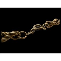 9ct gold rope twist necklace chain, hallmarked