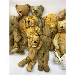 Quantity of early wood wool filled teddy bears for restoration.