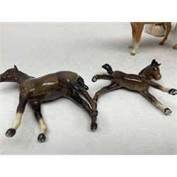 Eight Beswick horses, including shire no 181, foal no 316, foal 997, etc 