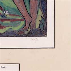 Edward Harris Wolfe (South African 1897-1982): 'Song of Songs', set of twelve limited edition lithographs on silvered paper each signed and numbered 228/250 in pencil, 36cm x 26cm, in matching frames (12)