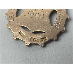 Two early 20th century 9ct rose gold fobs, both hallmarked 