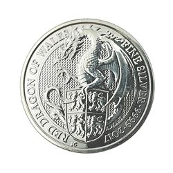 Queen Elizabeth II United Kingdom 2017 ‘Red Dragon of Wales’ two ounce fine silver five pound coin 