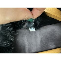 Ladies three quarter length brown mink coat, together with a ladies short black rabbit fur coat 