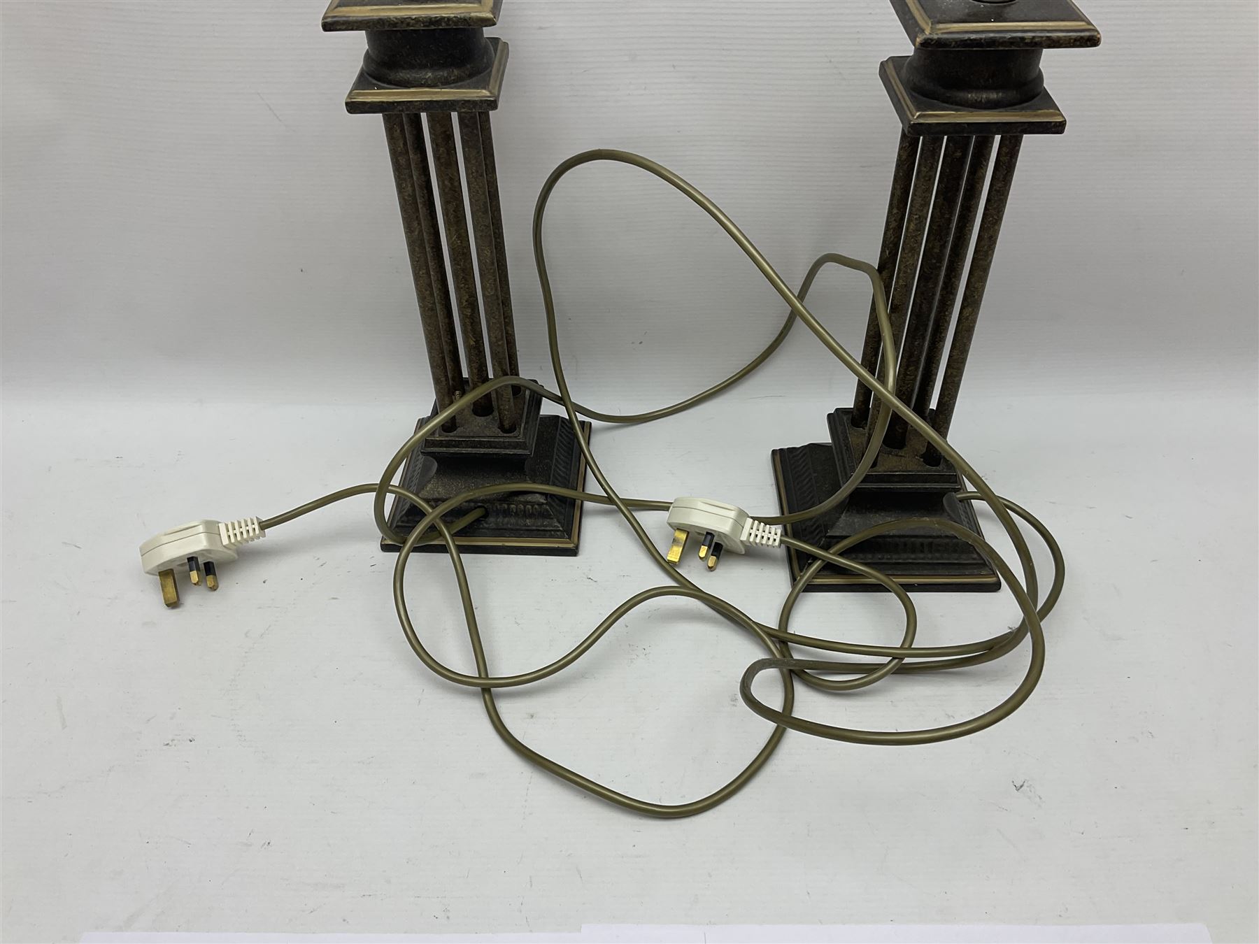 Pair of Marks and Spencers metal framed table lamps, H45cm