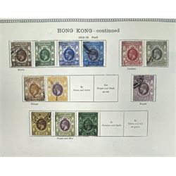 Hong Kong Queen Victoria and later stamps, including 1874-1902 postal fiscal stamps, various King Edward VII issues including one dollars, China overprints etc, housed on pages