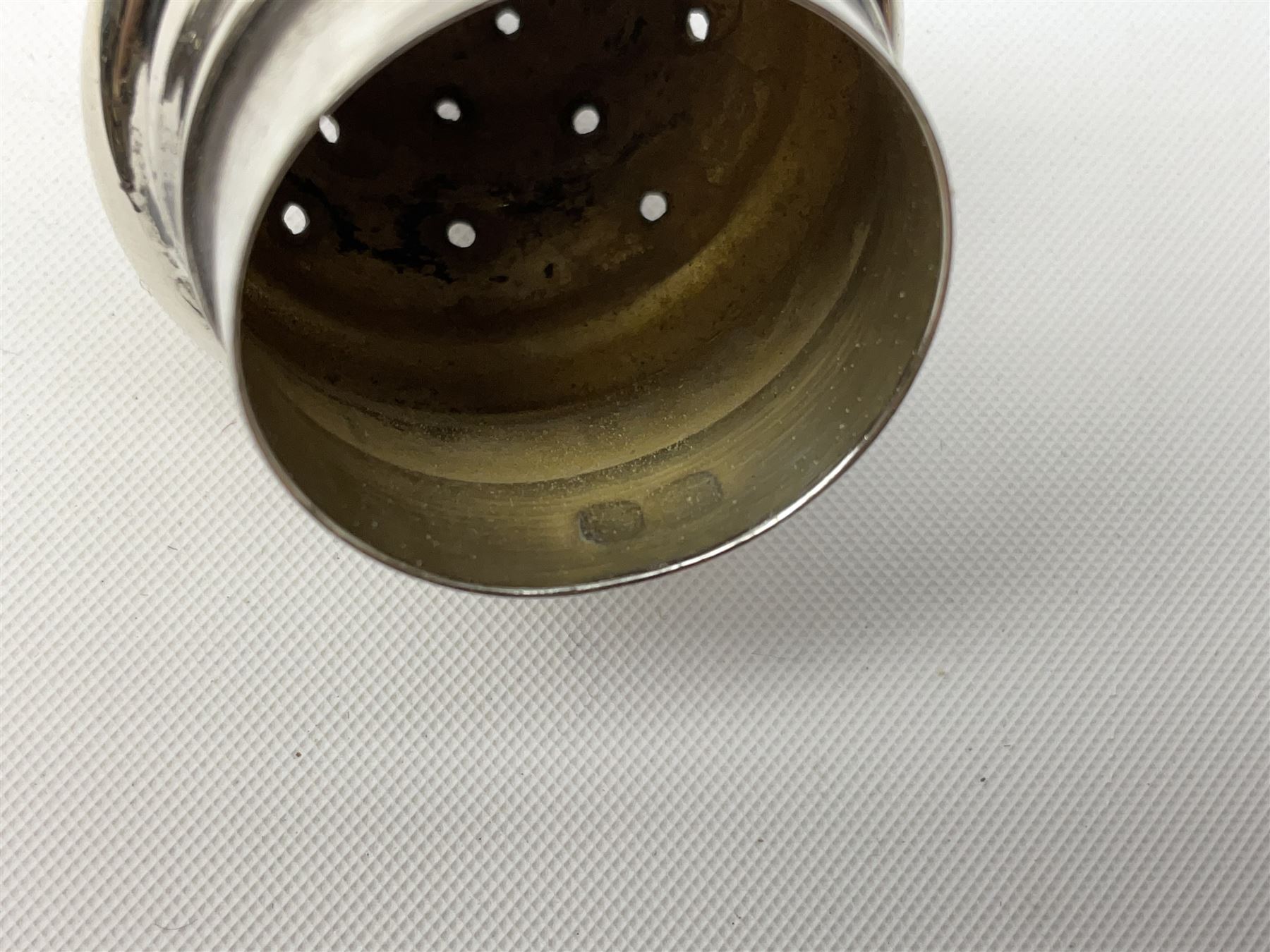 1930's silver pepper, hallmarked Birmingham 1933, H10cm, approximate weight 43 grams