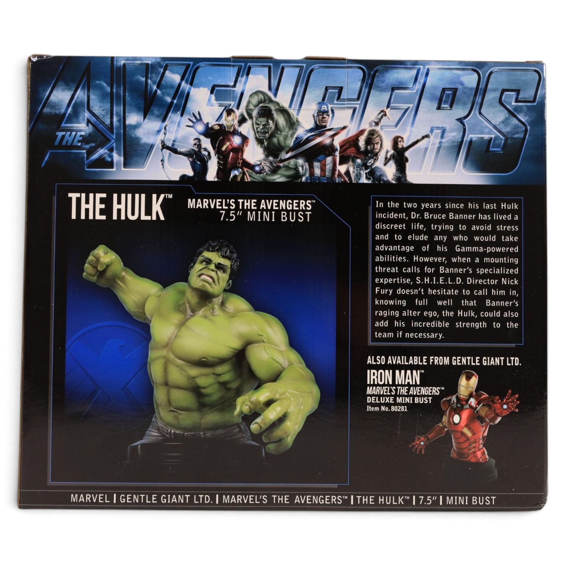 Three limited edition Gentle Giant The Hulk mini busts, comprising The Avengers Hulk, The Incredible Hulk and Red Hulk, all boxed