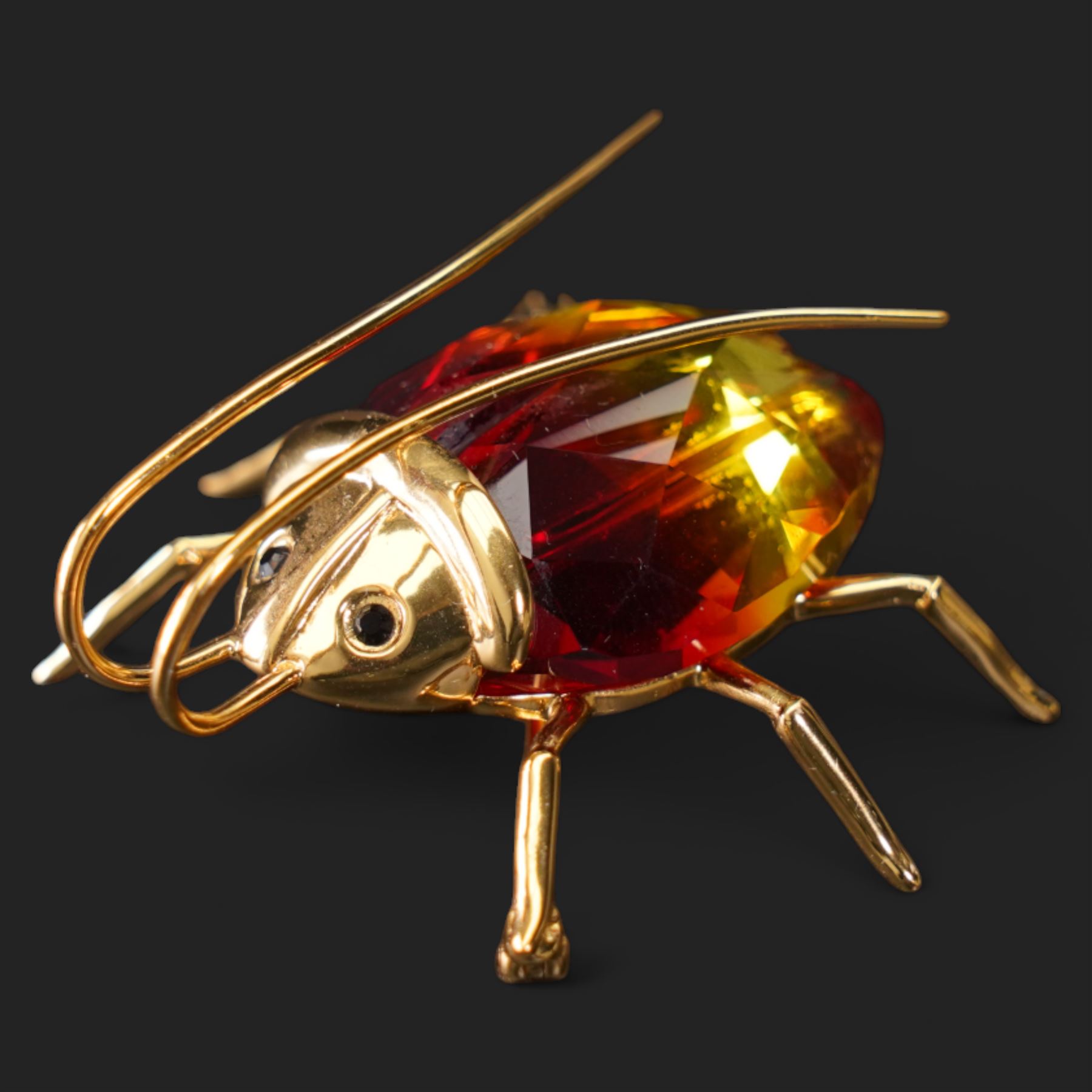 Swarovski crystal 'Alibey Dragonfly' pin, 'Amazar Beetle' brooch and 'Paradise Butterfly' magnetic brooch, boxed (3) 