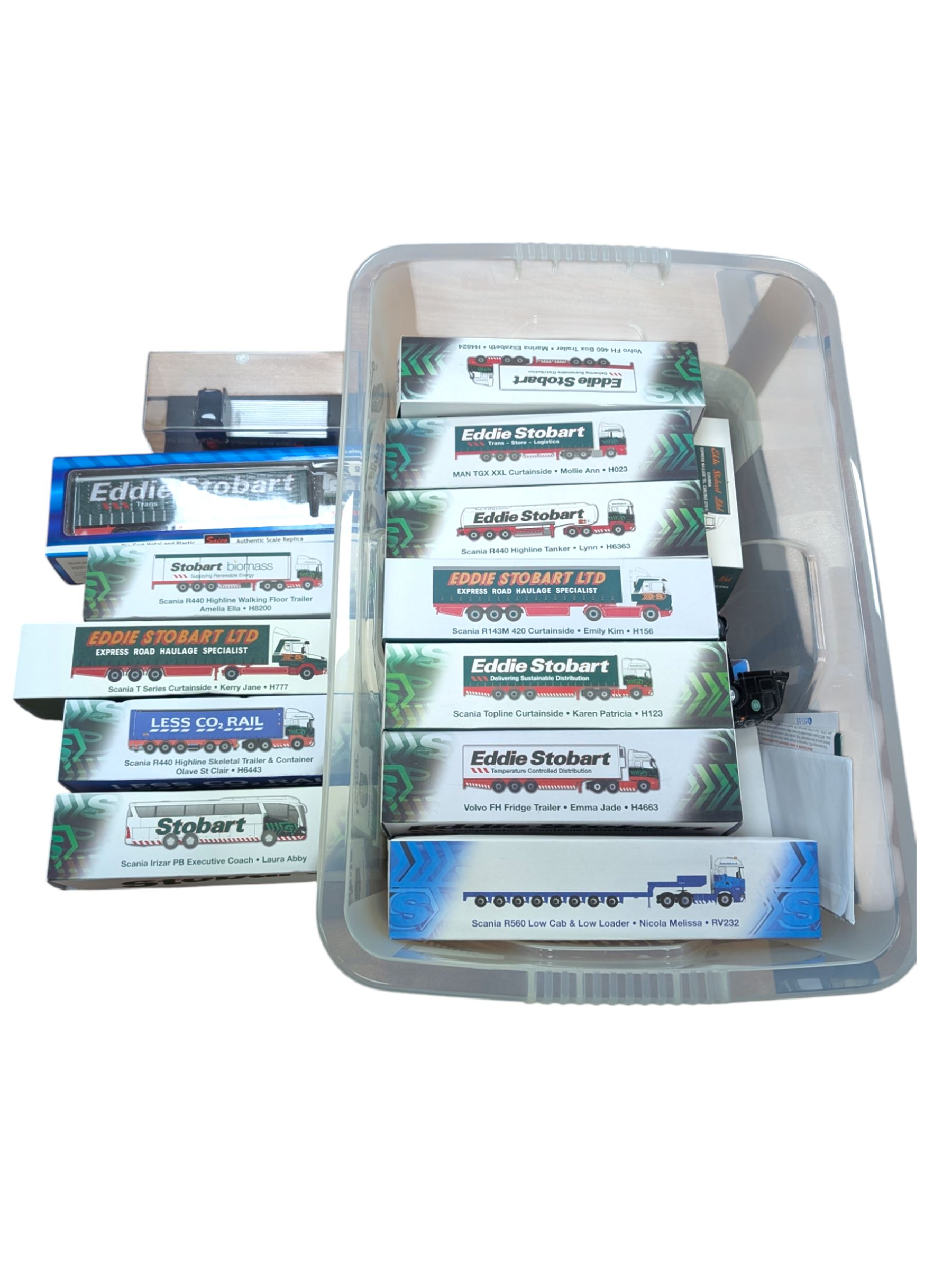 Collection of Atlas Editions Eddie Stobart die cast models, all boxed, most with certificates of authenticity, and two other diecast lorries