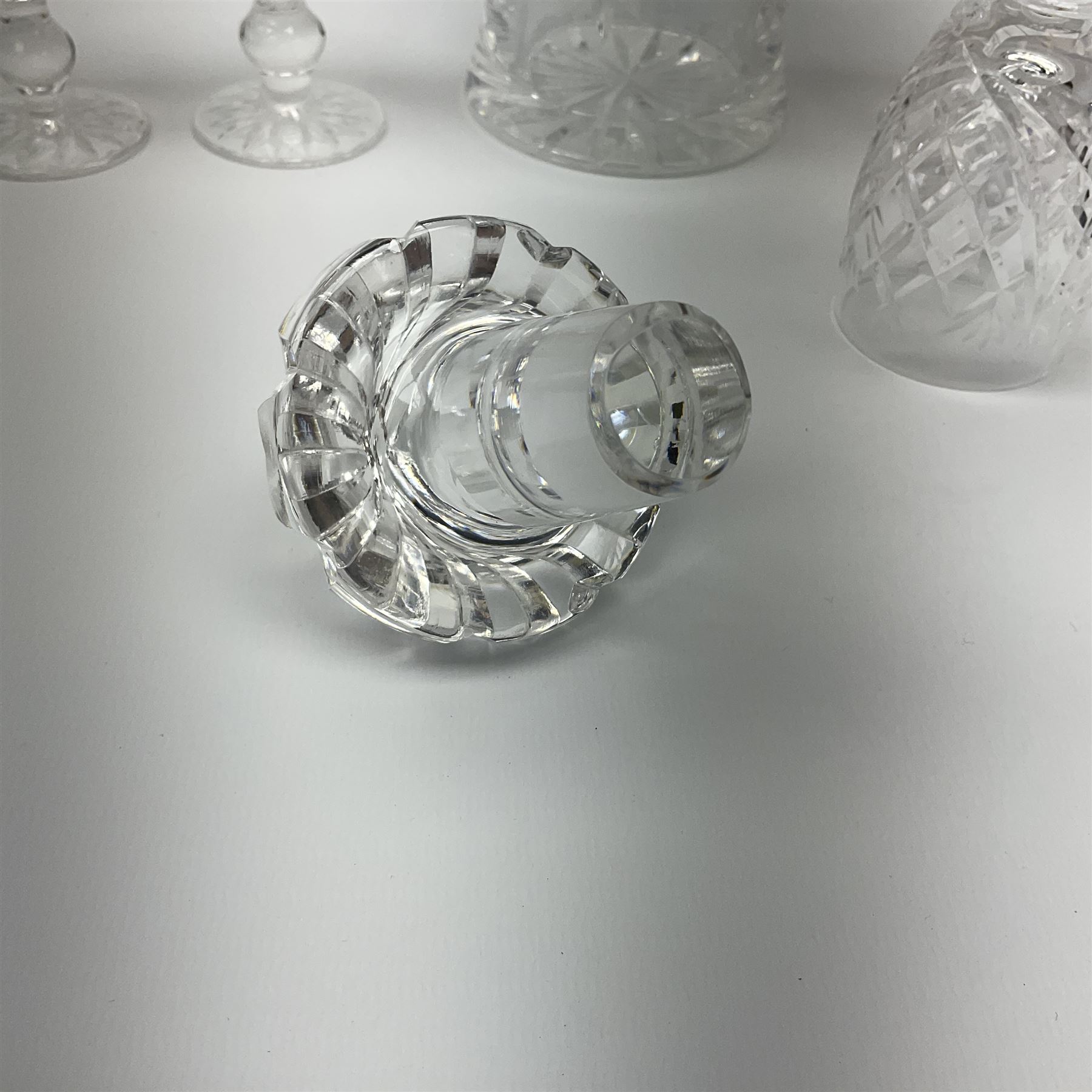 Waterford Crystal glass decanter of baluster form, together with a set