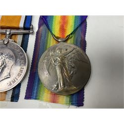 WWI trio of medals comprising British War Medal, Victory Medal and 1914-15 Star awarded to S2SR-01529 Pte. W. Merry A.S.C.; all with ribbons