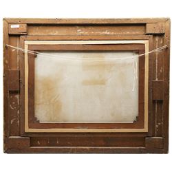 English School (Early 20th century): Fishing in Calm and Rough Seas, pair oils on canvas unsigned, in matching heavy antique gilt frames with repeating anthemion decoration 60cm x 80cm (2)