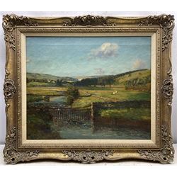 Reginald Grange Brundrit RA ROI (British 1883-1960): Yorkshire Dales Stream, oil on canvas signed 49cm x 59cm