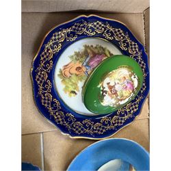 Collection of miniature Limoges and similar porcelain, including teacups and saucers, vases, comports, etc
